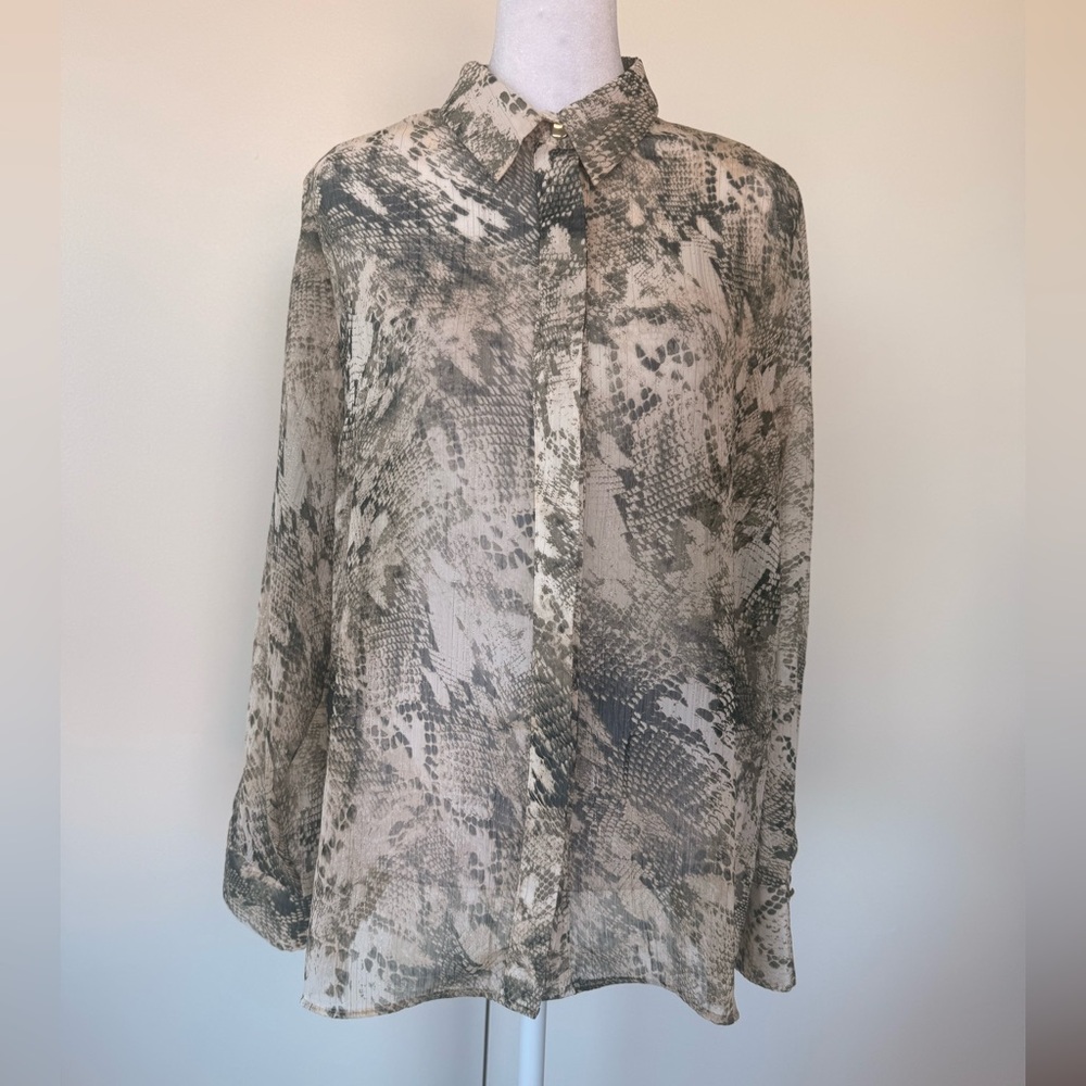 Abstract Pattern Sheer Blouse - image 1